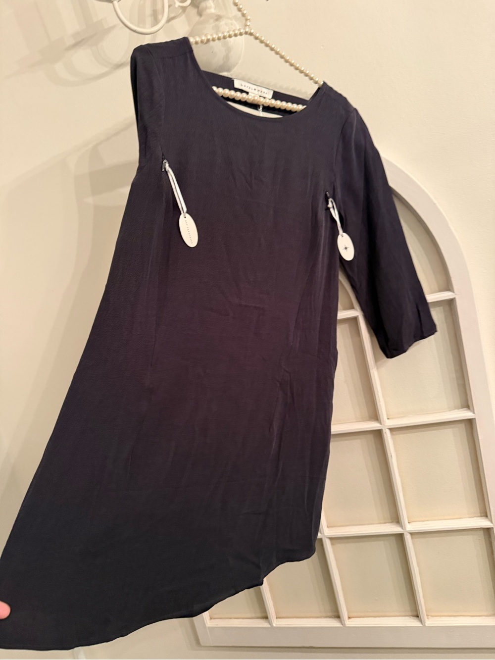 Loyal Hana Charcoal 3/4 Sleeve Maternity & Nursing Dress - Tencell Size XS